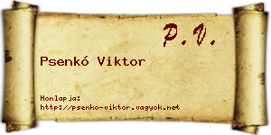 Psenkó Viktor névjegykártya